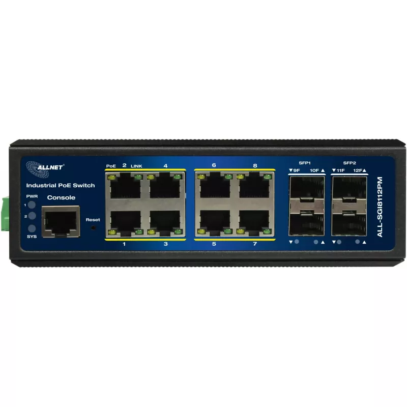 ALLNET pramoninis PoE jungiklis ALL-SGI8112PMJ 8+4 prievadai