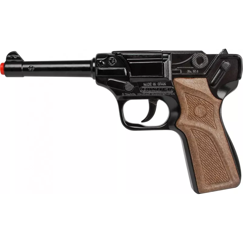 Metalinis žaislinis policijos revolveris Gonher 8 šūviams, metalinė konstrukcija, modelis 258441