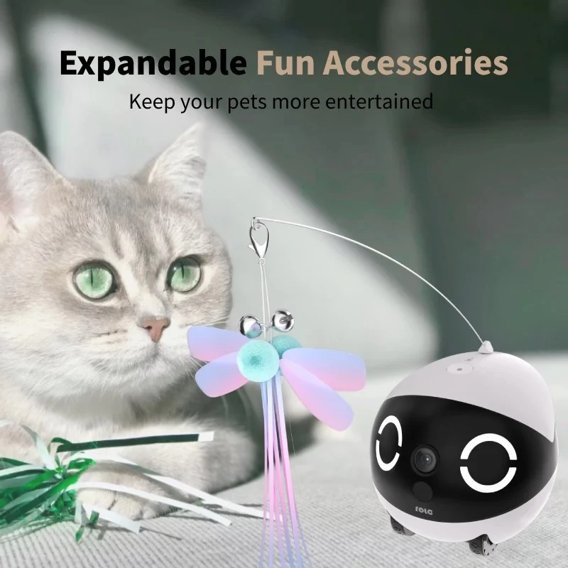 Robotinis augintinio monitorius Enabot Rola Mini – Wi‑Fi, 5000 mAh baterija, 3 MP, 137° matymo kampas, balta/juoda