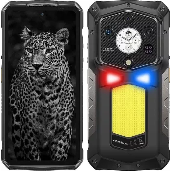 Neišmanusis telefonas UleFone Armor 29 Ultra — 6,67 colio FHD+ ekranas, MediaTek Dimensity 9300+, 16 GB RAM, 5G, Dual SIM, 21 200 mAh baterija, Juoda