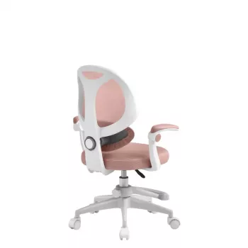 Vaikiška sukamoji kėdė mark adler Junior 4.5 Pink – tinklinis atlošas, putplasčio sėdynė, reguliuojamas aukštis 40–50 cm, porankiai, juosmens atrama, ratukai (atidaryta pakuotė)
