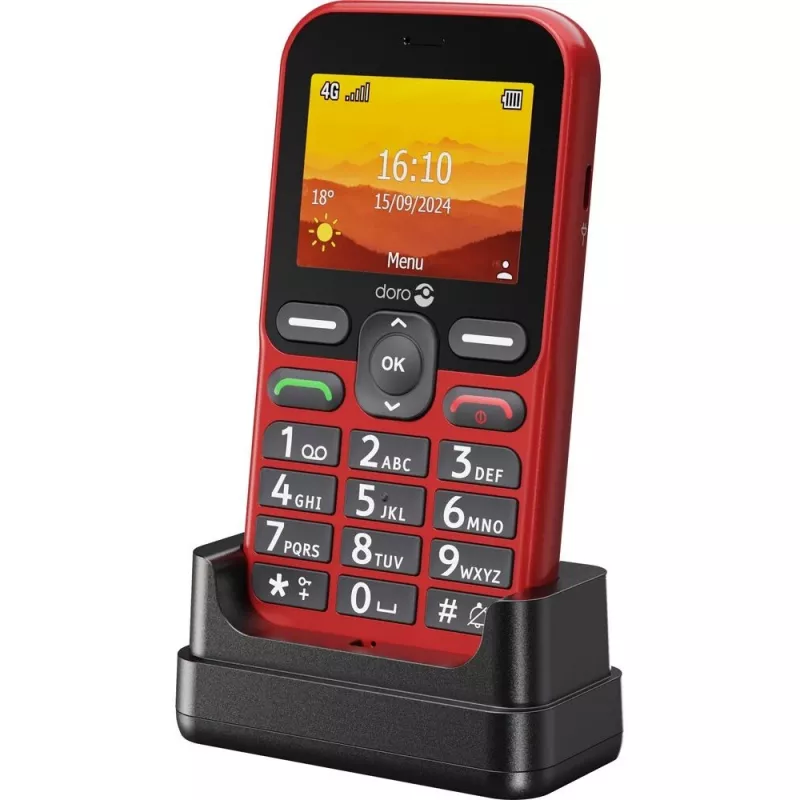 Doro Leva L10 4G, didelių mygtukų telefonas, raudonas (380571)