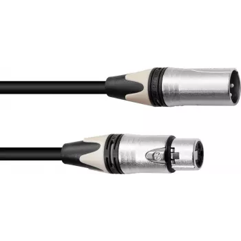 PSSO XLR mikrofoninis laidas 3 kontaktų 15 m, juodas, Neutrik jungtys