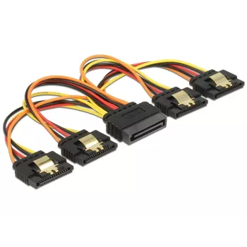 SATA kabelis DeLOCK 60156 0,15 m SATA 15 kontaktų 4 x SATA 15 kontaktų įvairiaspalvis