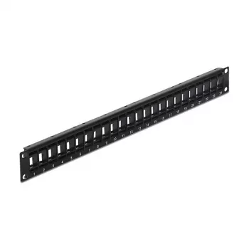 Patch panel DeLOCK 43340 19 inch 24 prievadų su sukamaisiais Keystone lizdais