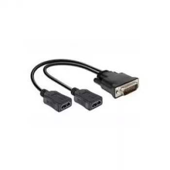 Vaizdo kabelio adapteris DeLOCK 65280 0,25 m DMS 2x HDMI juodas