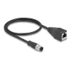 DeLOCK M12 adapterinis kabelis D-koduotas 4 kontaktų kištukas į RJ45 lizdą 50 cm