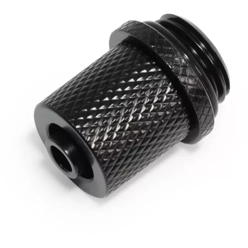 Alphacool 17643 žalvarinė ES suspaudžiamoji jungtis, juoda, 17 mm × 17 mm × 21 mm