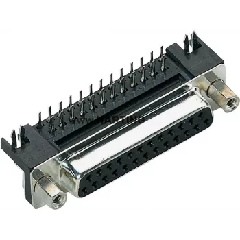 Harting D-SUB kištukinis lizdas 90° poliai: 25 litavimui 09 68 363 5812 1 vnt.