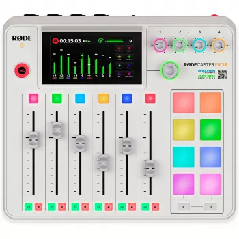 Garso sąsaja Rode RodeCaster Pro II balta – daugiakanalė USB įrašymo konsolė