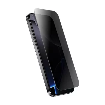 Apsauginis stiklas Crong iPhone 14/13/13 Pro — privatumo filtras, 3D lenktas kraštas