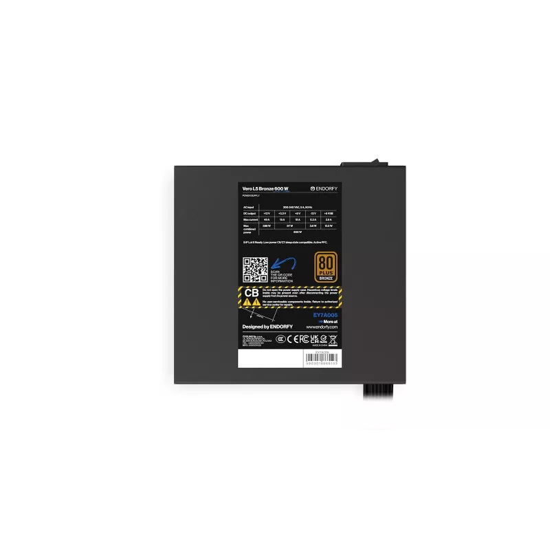 ENDORFY Vero L5 Bronze 600W maitinimo blokas 24-pin ATX ATX juodas