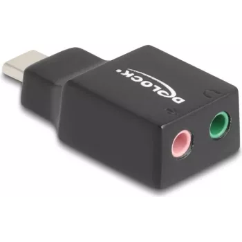 DeLOCK išorinė USB garso kortelė Type-C kištukas į 2 × 3,5 mm stereo