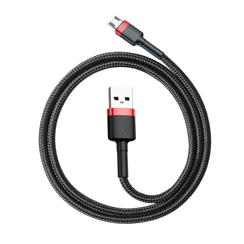 Laidas Micro USB Baseus Cafule 1.5A 2m (raudonas ir juodas)
