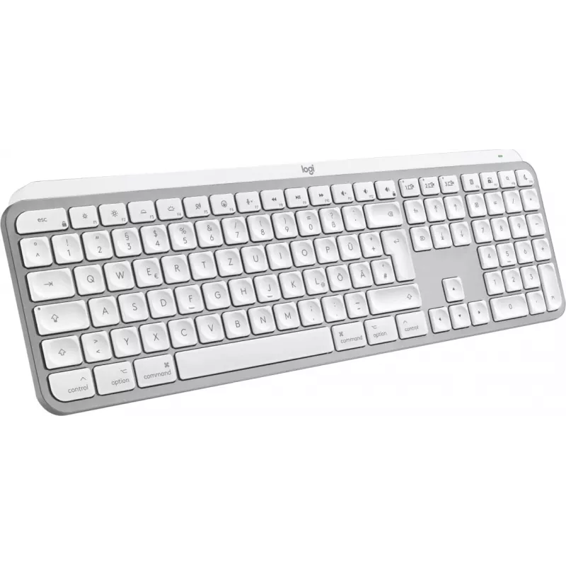 Logitech MX Keys S for Mac belaidė klaviatūra Office RF Wireless + Bluetooth QWERTZ vokiška Aliuminis Baltas