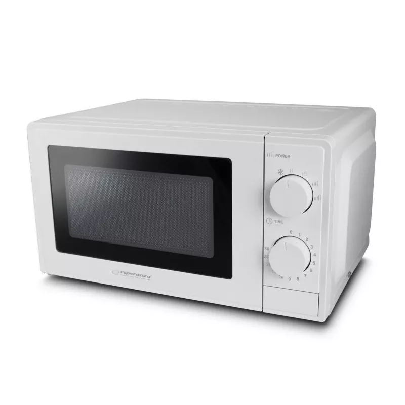 Solo mikrobangų krosnelė ESPERANZA ESTOFADO – 700 W, 20 L, 5 galios lygiai, 24,5 cm sukamas padėklas, balta