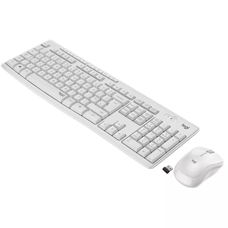Logitech MK295 Silent belaidis klaviatūros ir pelės rinkinys, 2.4 GHz, itališkas išdėstymas, Off White