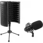 Didelės diafragmos kondenserinis mikrofonų rinkinys Omnitronic CM-78MK2 su AS-04 stalo mikrofono absorberio sistema