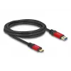 USB laidas DeLOCK 80618 10 Gbps Type-A į Type-C 2m raudonas metalinis