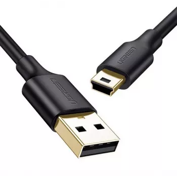 USB laidas UGREEN US132 Mini-USB 1 m — juodas, 480 Mbit/s, greitas įkrovimas