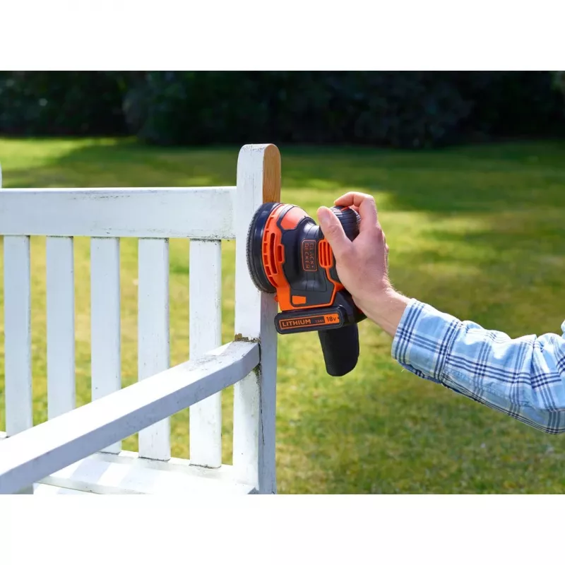 Black & Decker BDCROS18N-XJ nešiojamasis orbitinis šlifuoklis 12000 RPM juoda, oranžinė