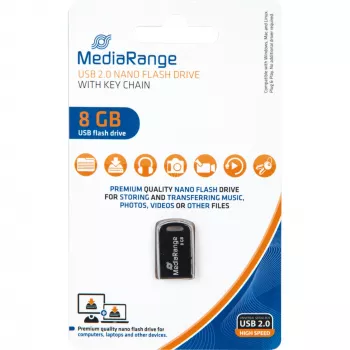 MediaRange Nano - USB atmintukas - 8GB - USB 2.0 - Juodas (MR920)