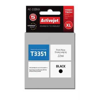 Activejet AE-33BNX rašalo kasetė (Epson 33XL T3351 pakaitalas; Supreme; 22 ml; juoda)