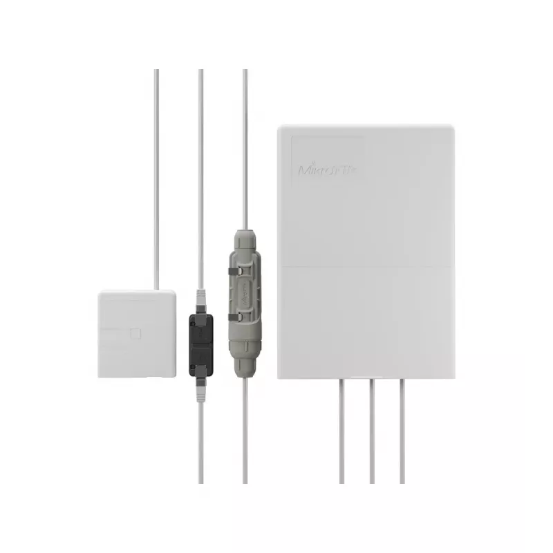 PoE įpurškiklis MikroTik GPEN21 su SFP palaikymu, Gigabit Ethernet (10/100/1000 Mbps), 2 RJ-45 prievadai, baltas, 12–57 V įėjimas
