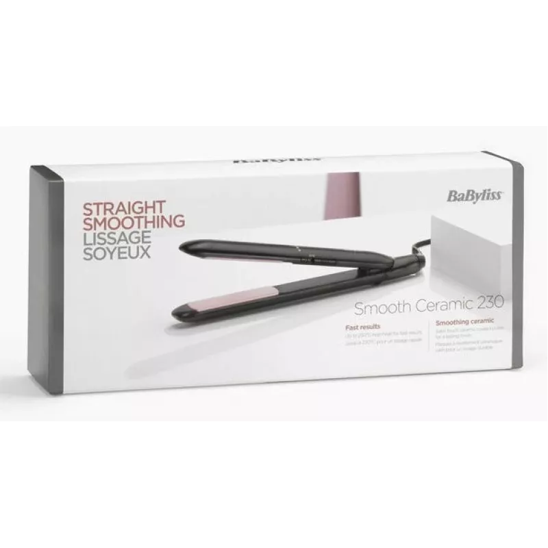 Tiesintuvas plaukams BaByliss CERAMIC 230 – keraminės plokštelės, 2 šilumos lygiai, 1,8 m laidas, juoda