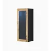 Sieninė vitrina cama meble VIGO 90 su stiklu, 90×35×32 cm, juoda/wotano ąžuolas