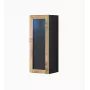 Sieninė vitrina cama meble VIGO 90 su stiklu, 90×35×32 cm, juoda/wotano ąžuolas