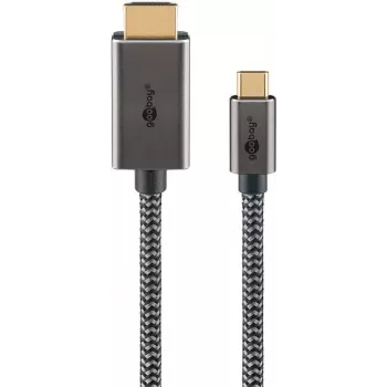 Goobay USB-C į HDMI pintas laidas 4K 60 Hz 3 m juodas sidabrinis (75701)