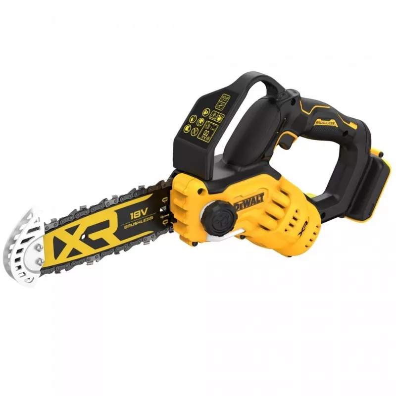 Krūmapjovė DeWALT DCMPS520N-XJ, 520 mm peilis, 8,5 m/s grandinės greitis, 18 V Li‑Jon, 0,55 l alyvos bakas, 2,1 kg