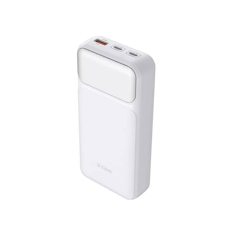 Powerbank D-Link DPP-201 – 20000 mAh, 1× USB-A, 2× USB-C, balta