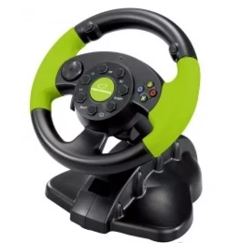 Esperanza EG104 High Octane vairas su pedalų komplektu, PC/PS3/Xbox 360, juodos ir žalios spalvų