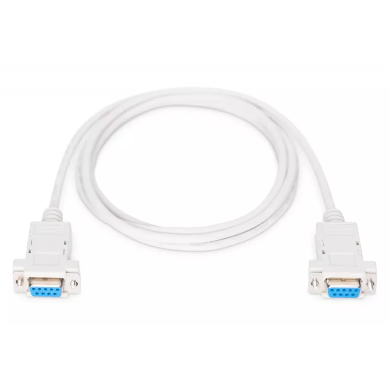 Assmann Zero-Modem jungiamasis kabelis D-Sub9 F/F 1,8 m snap-hoods smėlio spalvos AK-610100-018-E