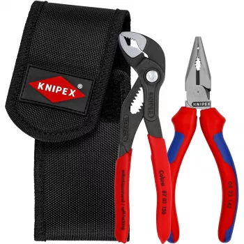 Mini replių rinkinys, diržo dėkle, raudonas/juodas, 2 vnt., KNIPEX