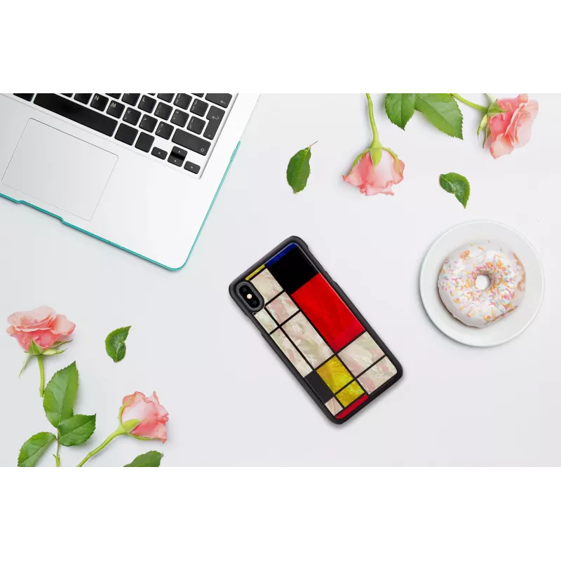 Apsauginis dėklas iKins iPhone XS Max Mondrian Black – kietas apvalkalas