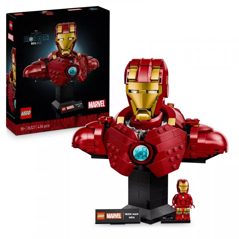 LEGO konstruktorius Marvel Super Heroes Geležinis žmogus MK4 3D modelis, 436 detalės, 1 minifigūrėlė, 18+