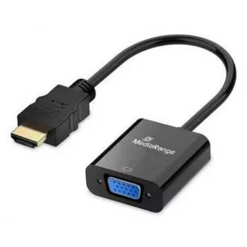 MEDIARANGE HDMI į VGA HD15 vaizdo keitiklis 20 cm juodas - Keitiklis - HDMI (MRCS231)