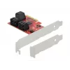DeLOCK 6 prievadų SATA PCI Express x4 kortelė Low Profile