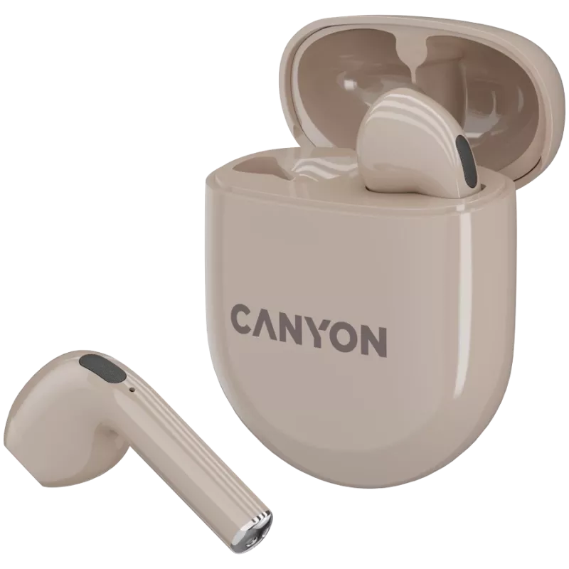 Canyon Bluetooth Ausinės TWS-6 Gaming Mode/BT 5.3 smėlio spalvos mažmeninė (CNS-TWS6BE)