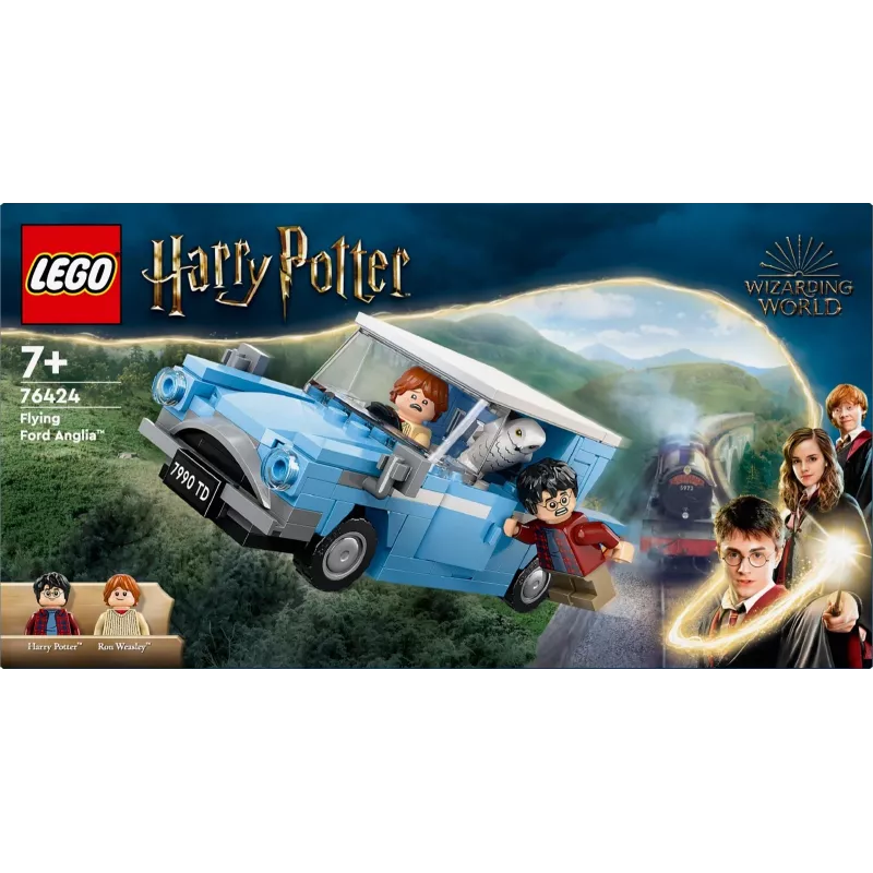 LEGO Harry Potter Skraidantis Ford Anglia automobilis – statomas modelis su Roniu Vizliu ir Hedviga, 7+ metų