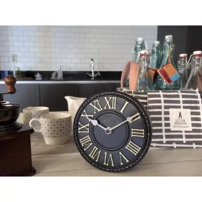 NeXtime 5187zw London sieninis laikrodis, Ø16 cm, juodas/baltas