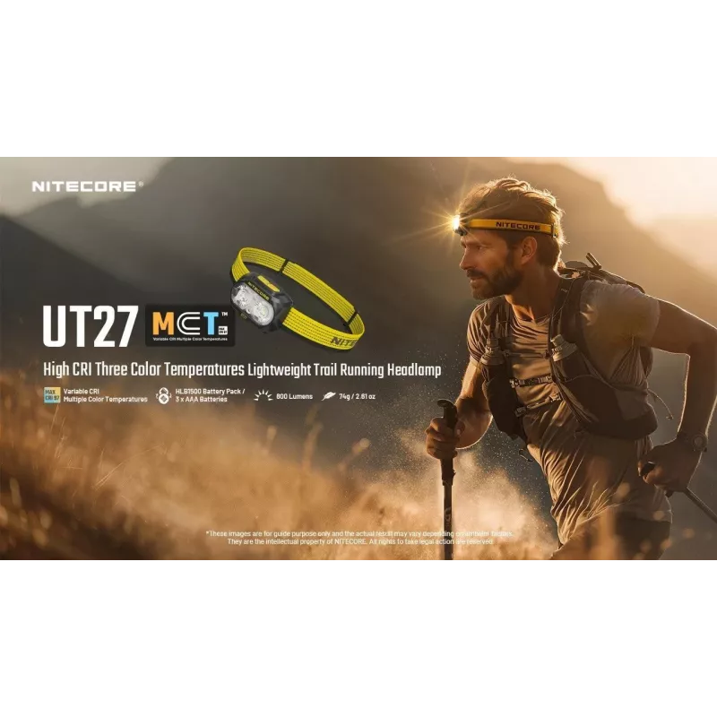 Nitecore UT27 MCT juodos/geltonos spalvos LED priekinė lemputė