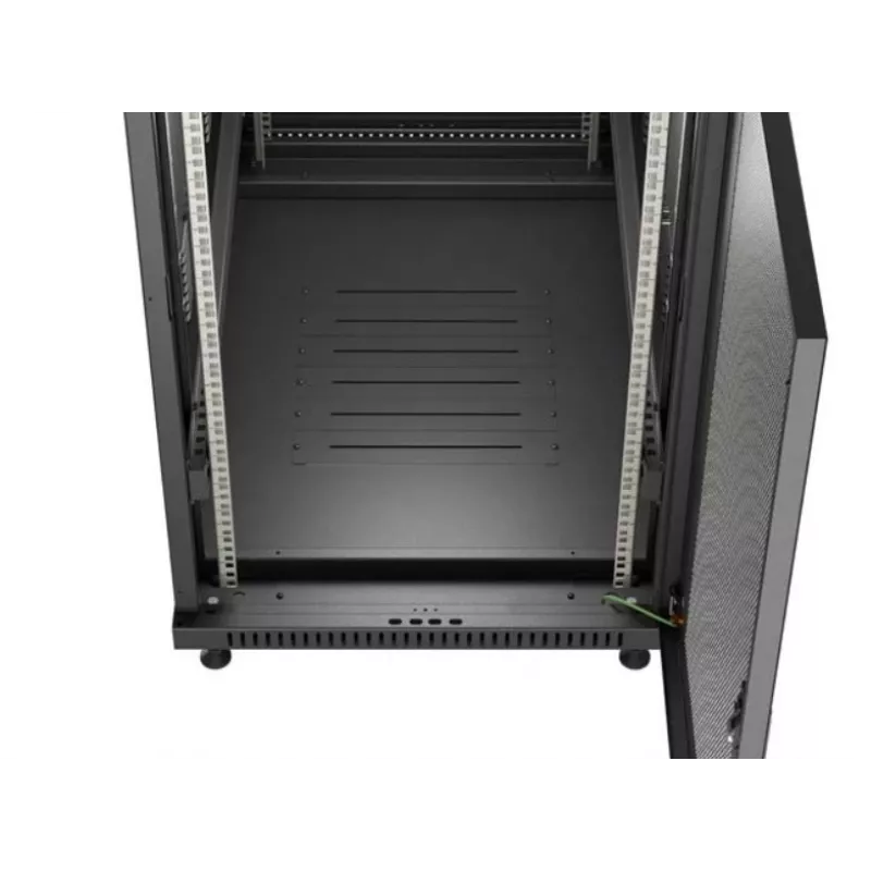 19 colių stelažo spinta LANBERG FF01-6022-23B, 22U, 600×1000 mm, juoda, perforuotos durelės
