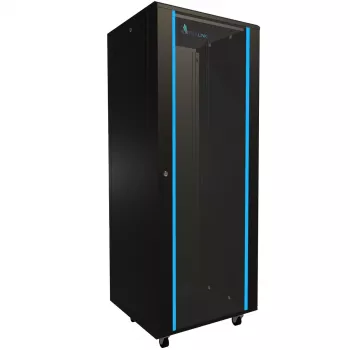 Grindinis stovas Extralink Rackmount spinta 32U 600x600 Juoda