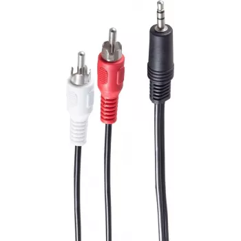 Audio kabelis ShiverPeaks BS30832-15 15m 3,5mm 2xRCA juodas