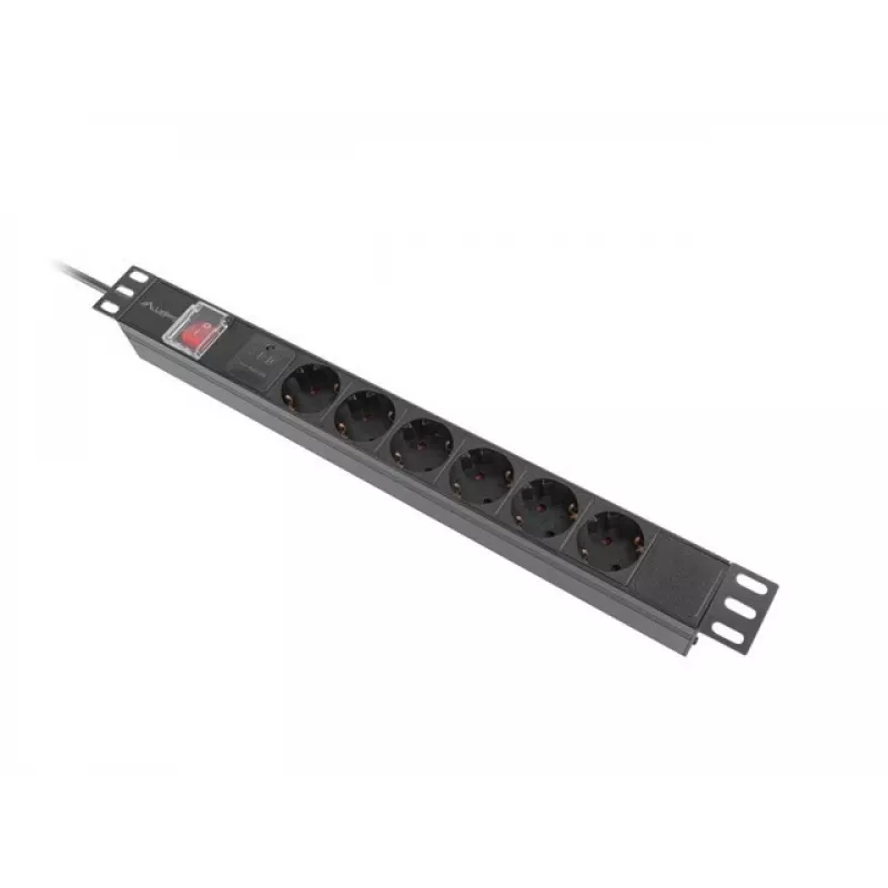 Lanberg PDU-05F-0200-BK maitinimo paskirstymo blokas (PDU) 5 AC lizdai 1U juodas