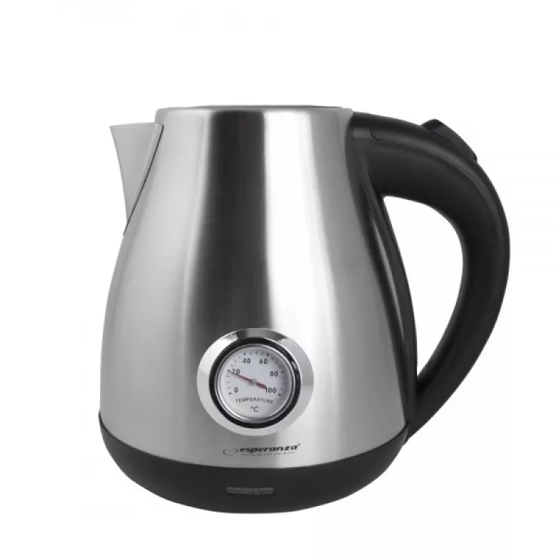 Elektrinis virdulys ESPERANZA EKK029 — 1,7 L, 2200 W, nerūdijantis plienas ir juodas plastikas